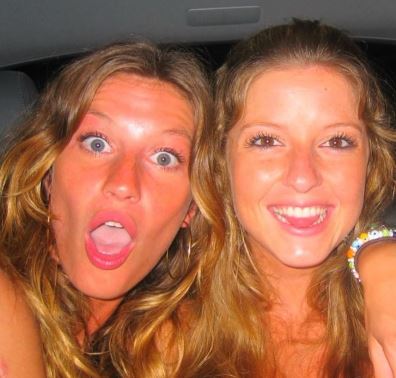 Patricia Nonnenmacher Bundchen with her twin sister Gisele Bundchen